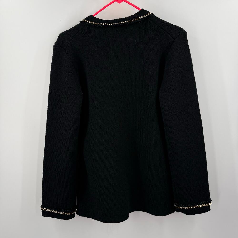 Endless Rose Cardigan Womens Size Small NWT Chain Trim Black Gold Sweater Blazer - Picture 6 of 16